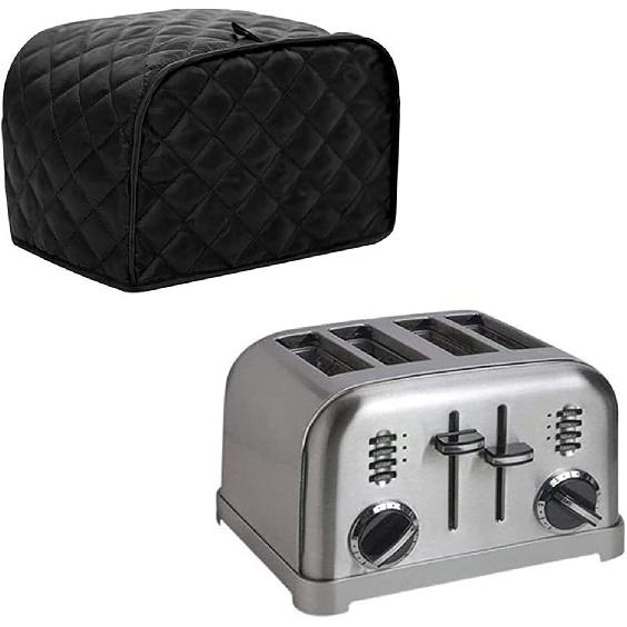 4 Slice Toaster Cover Bread Machine Dust Protection Cover Kitchen Toaster Cover Washable Cotton Linen Bakeware Protector Fits for Most 4 Slice Long