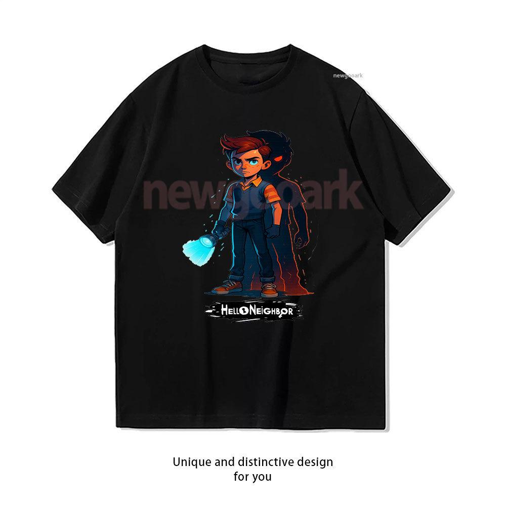 

Hello Neighbor Puzzle Games Printed Tshirt Woman Man Casual Cotton T Shirts Creative Streetwear Oneck Ropa Hombre Unisex 4XL