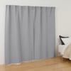 MUJI New Life Light-Blocking Polyester Plain Weave Non-Pleated Curtains, Set of 2, Light Gray, 100cm Wide x 200cm Long, 84835698