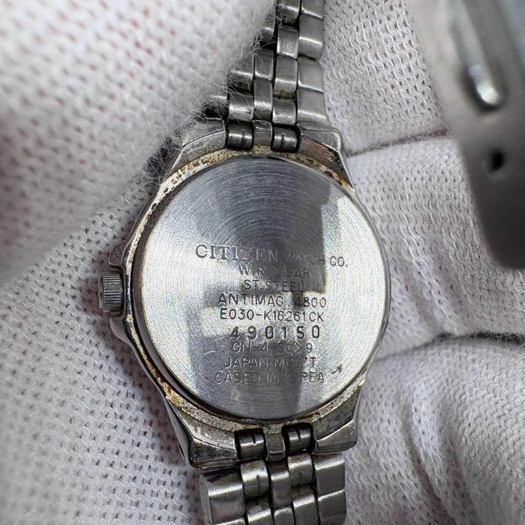 Used CITIZEN Eco Drive 10 ATM Water Resistant Working Product Black Watch Ladies