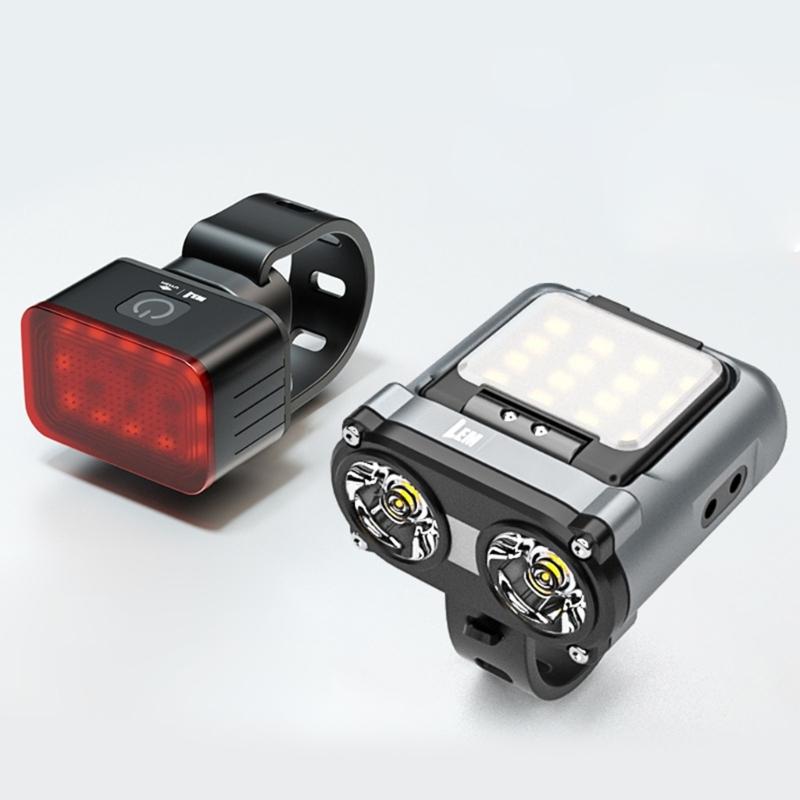 Night Riding Bike Light Set Lighting Systems With Quick Releases Clip And High Visibilities For City Or Trail Cycling