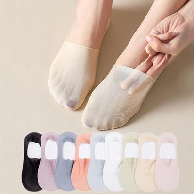Women No Show Liner Socks Women's Low Cut Cotton Nylon Boat Invisible Hidden Socks Non-Slip for Flats Mesh Socks