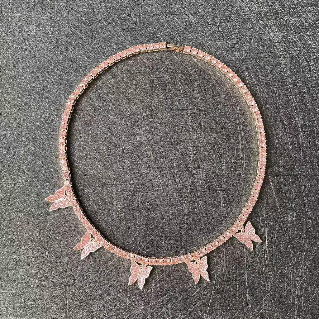 European & American Hip Hop Zircon Cuban Tennis Necklace - High-End Versatile Jewelry