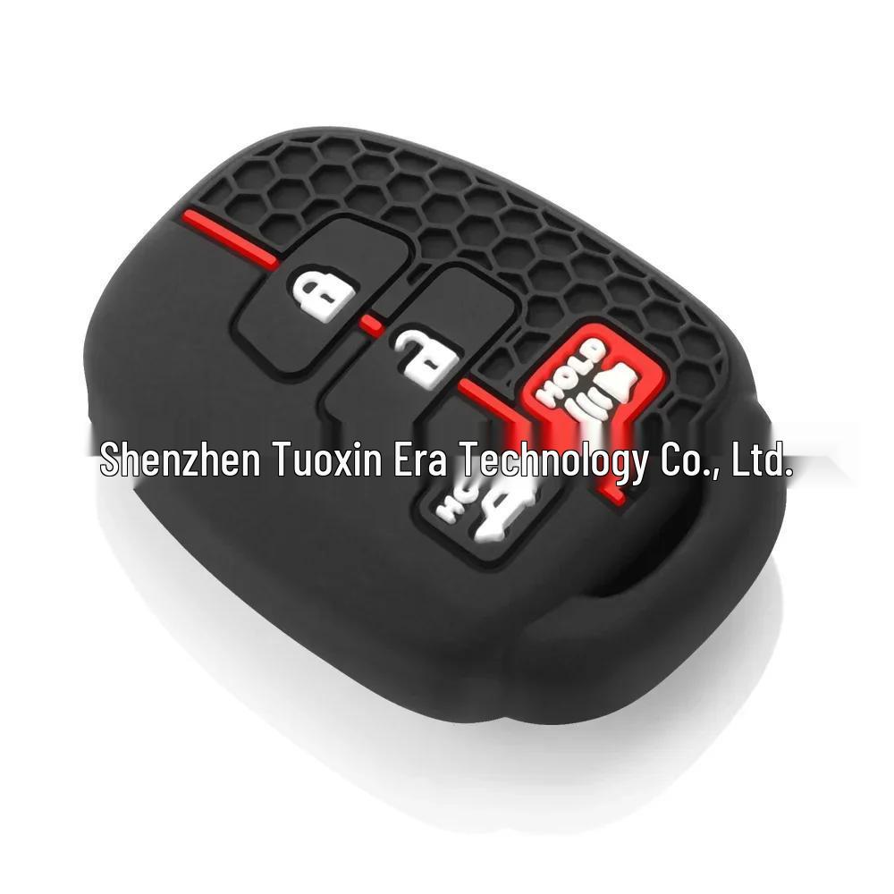 Toyota 4-Button Silicone Key Cover: Compatible with Camry, Highlander, RAV4, Corolla, Vios. Honeycomb Design.
