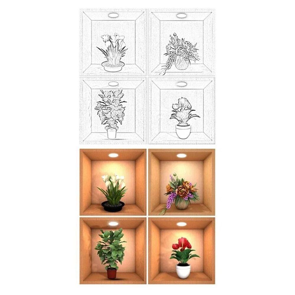 Autohesion Flower Decals Frosted Wall Illustration New 3D Wallpapers