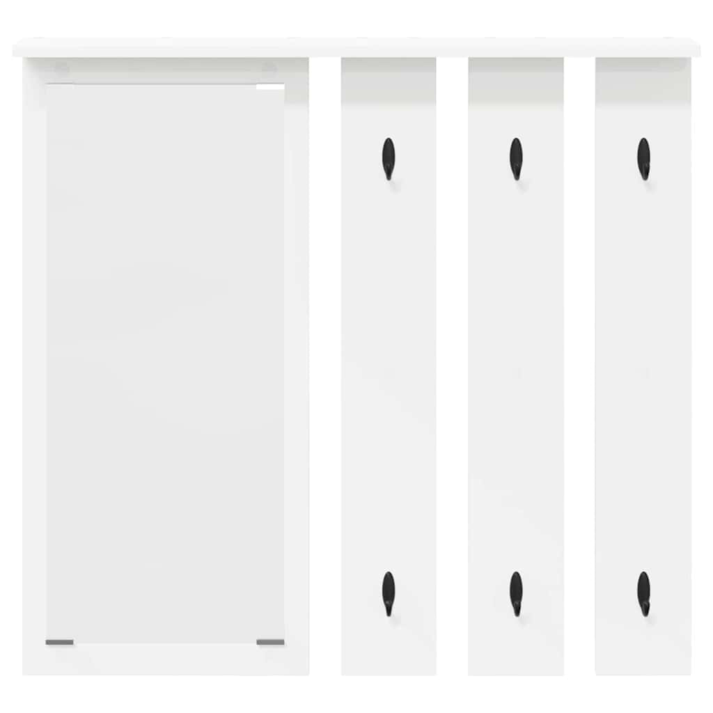 Wall Mounted Coat Rack with Shelf White 84 X 10 X 80 Cm