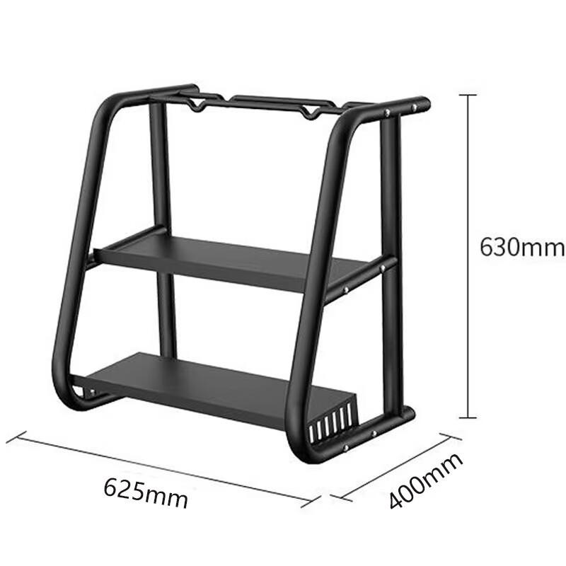 Steel Double-Layer Dumbbell & Kettlebell Storage Rack