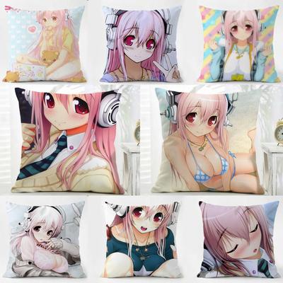 SSuper Sonico Cushion Cover Pillow Case Soft Friendly Fabric  Concealed Zipper