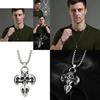 Vintage Skull Cross Titanium Steel Necklace For Men Unique Hip Hop Street Style Jewelry