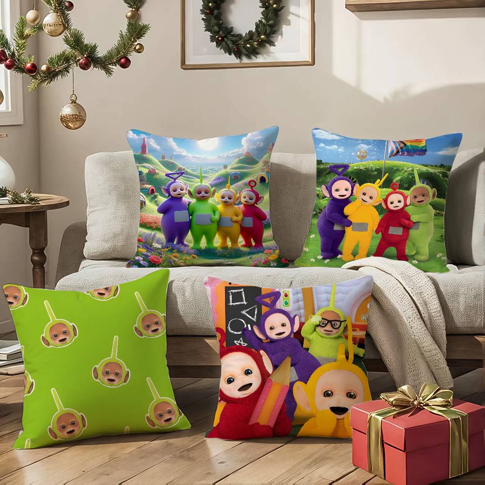 Childrens Cute Companionship Teletubbies-A Pillow Case Comfort Sofa Bed Silky Elegant Invisible Zipper Decorative Cushion Cover