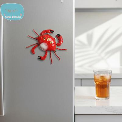 Niedliche simulierte Krabbenförmige Kühlschrankmagnete mit beweglichen Gliedmaßen, Handbemalte Kühlschrankmagnete, Haushaltsdekoration Tägliche Bedarfsartikel