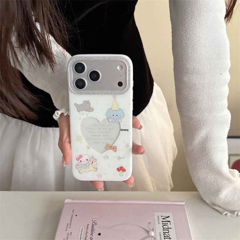 

Hollow Heart Elephant Cat iPhone 17/16 Pro Max/15/14 Case - New Style for Women 17 Pro Max