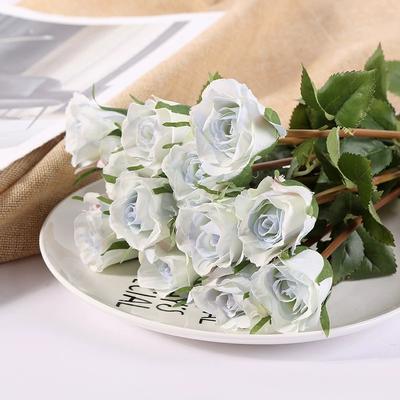 12 Stück Künstliche Rosenstrauß Künstliche Seidenblumen Realistische Rosen Langer Stiel für Zuhause Hochzeit Innen Außen Tischdekoration Party