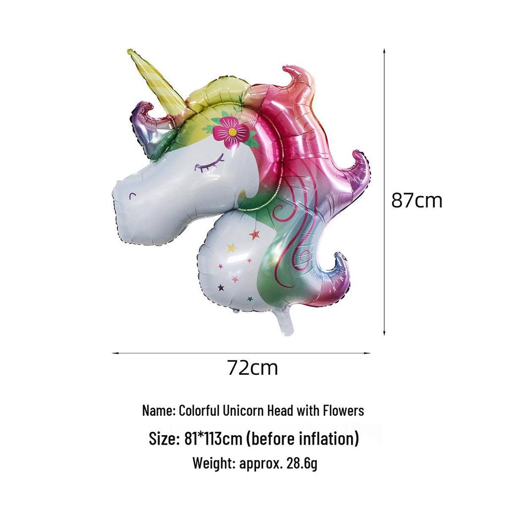 Unicorn Aluminum Foil Balloons for Children's Birthday Party Decorations