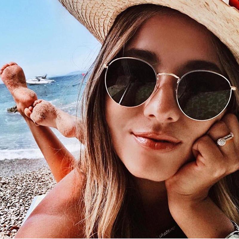 Bai Fen Bai Electronic 3C Women's Vintage Alloy Sunglasses Luxury Brand Designer Classic Small Frame Driving Mirror Eyewear Oculos De Sol Masculino