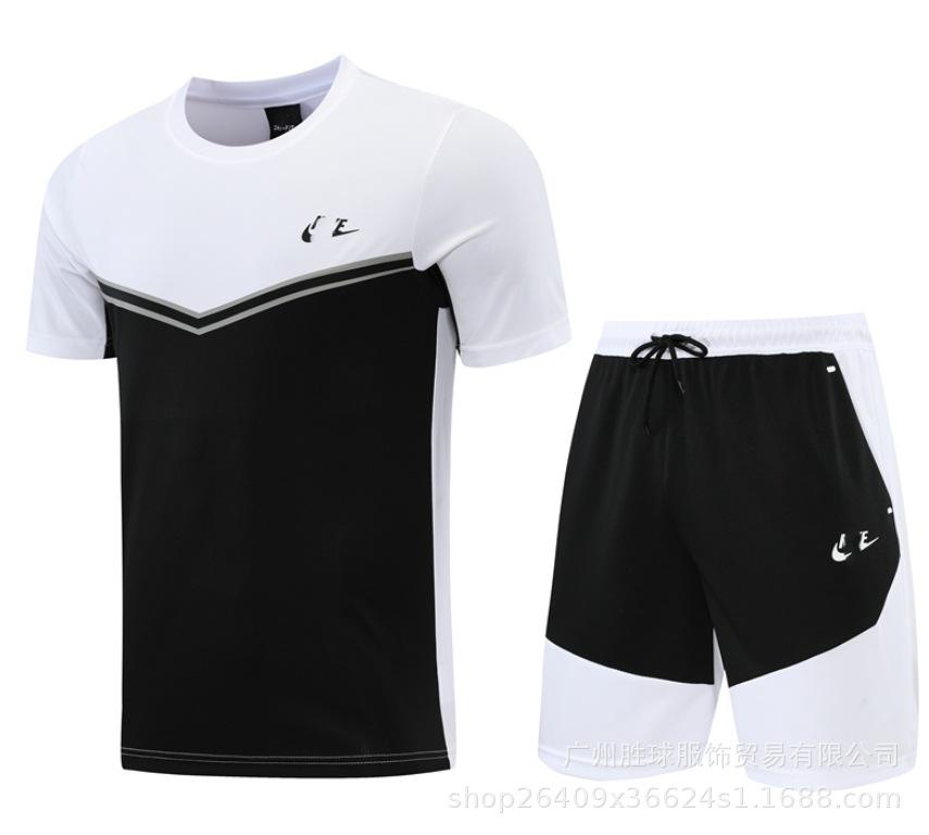 Nk Tuta da Allenamento Pantaloncini a Maniche Corte Casual, Maglia da Calcio, Maglia di Classe, Maglia Sportiva Fitness da Corsa per il Commercio Estero