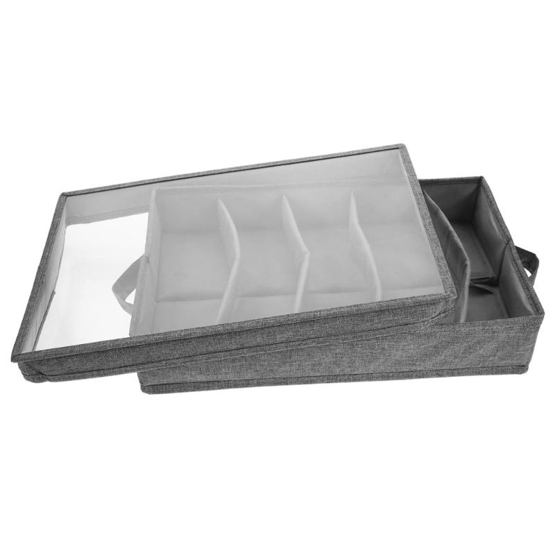 Kitchen Storage Box With Removable Cover Reinforced Handles Stackable Design For Cutlery Office Supplies Jewelry Organizing