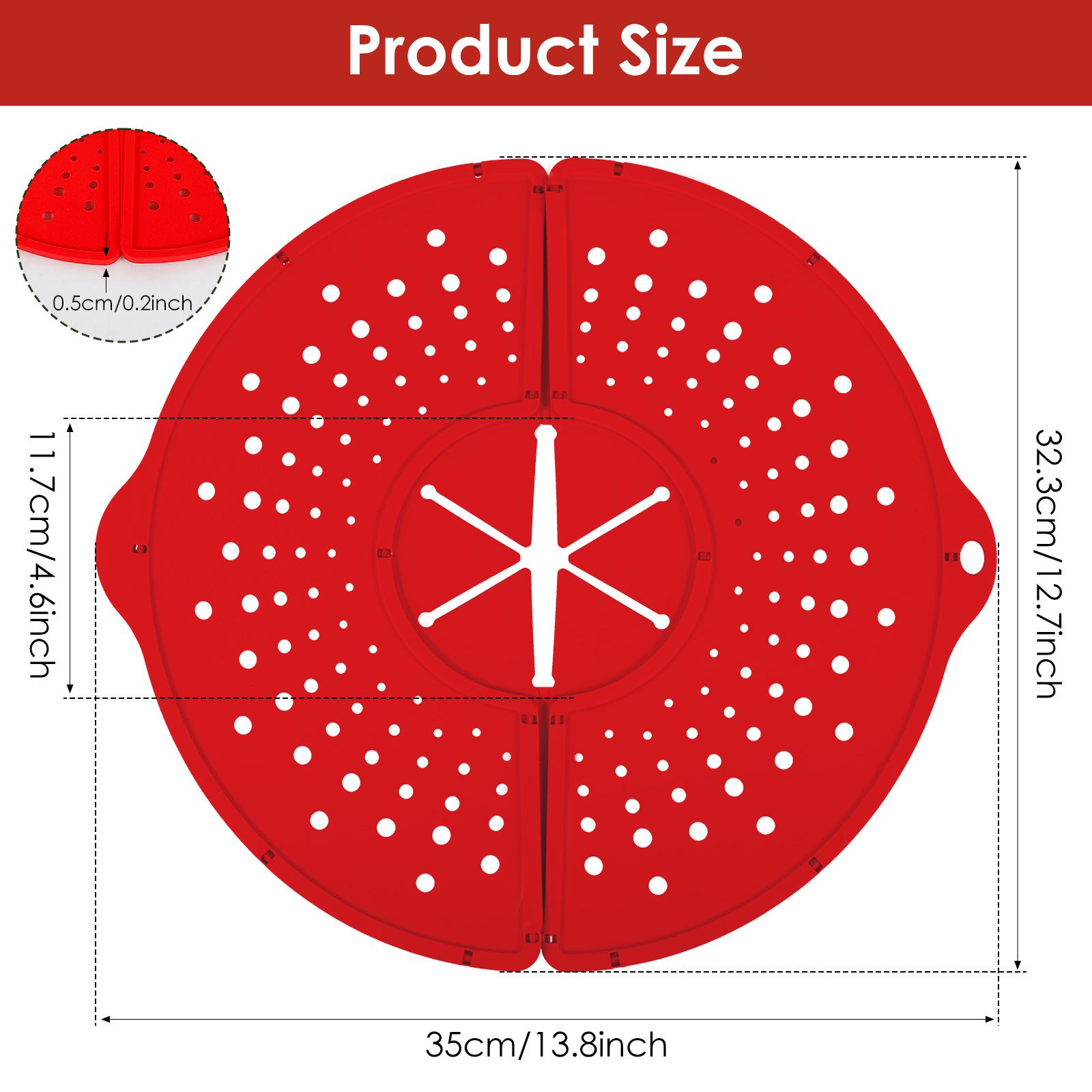 Silicone Kitchen Splatter Screen Foldable Heat-resisting Oil Splash Guard Drain Board Cover Kitchen Frying Pan Lid Kitchen Tools