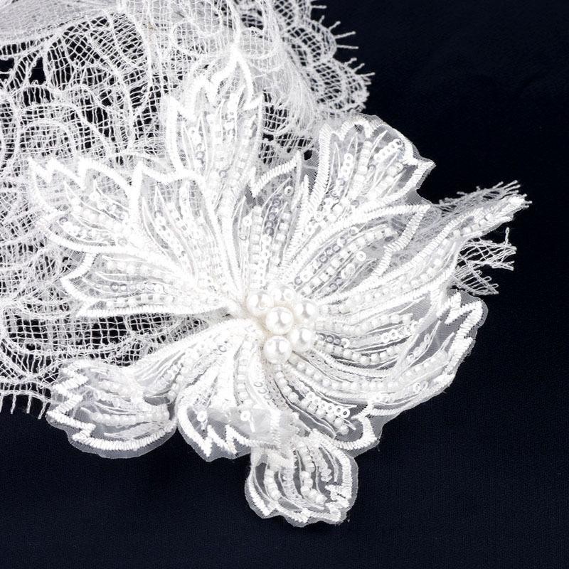 Diadema da sposa fatto a mano in pizzo floreale stile cinese vintage con velo per fotografia di matrimonio di ispirazione francese