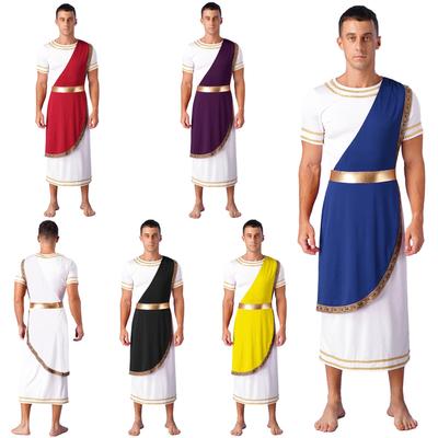 Męska mitologia Toga Rzym Spartan starożytne greckie pokazy tematyczne retro w stylu vintage strój cosplay z krótkim rękawem Vintage kostiumy wojowników