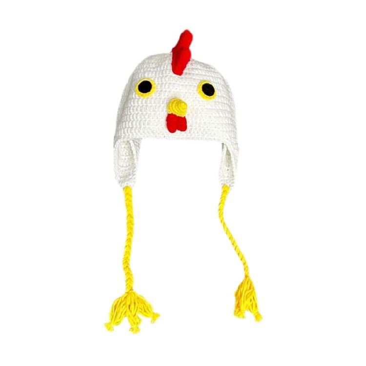 Holiday Turkey Hat Knitted Beanies Cartoon Chicken Ear Flap Hat Soft Cotton Animal Caps for Thanksgiving Celebrations