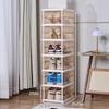 Transparent Plastic Foldable Shoe Storage Box - No-Installation Dustproof Shoe Cabinet & Movable Rack.