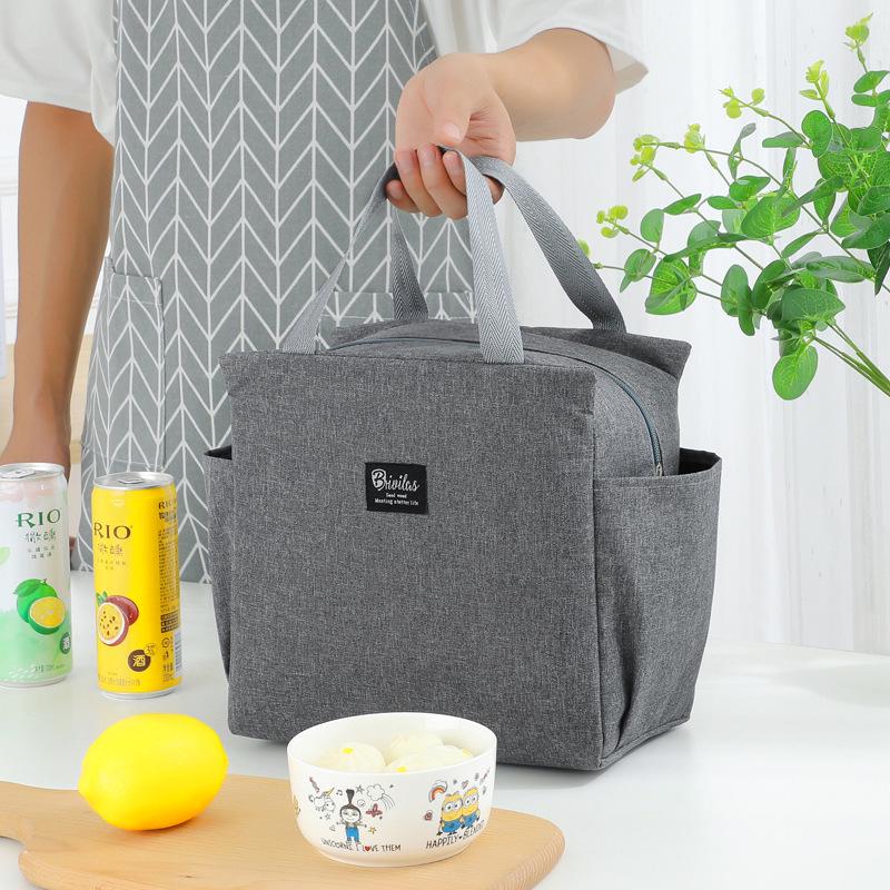 Cationic Waterproof Double-Pocket Insulated Lunch Bag with Aluminum Foil