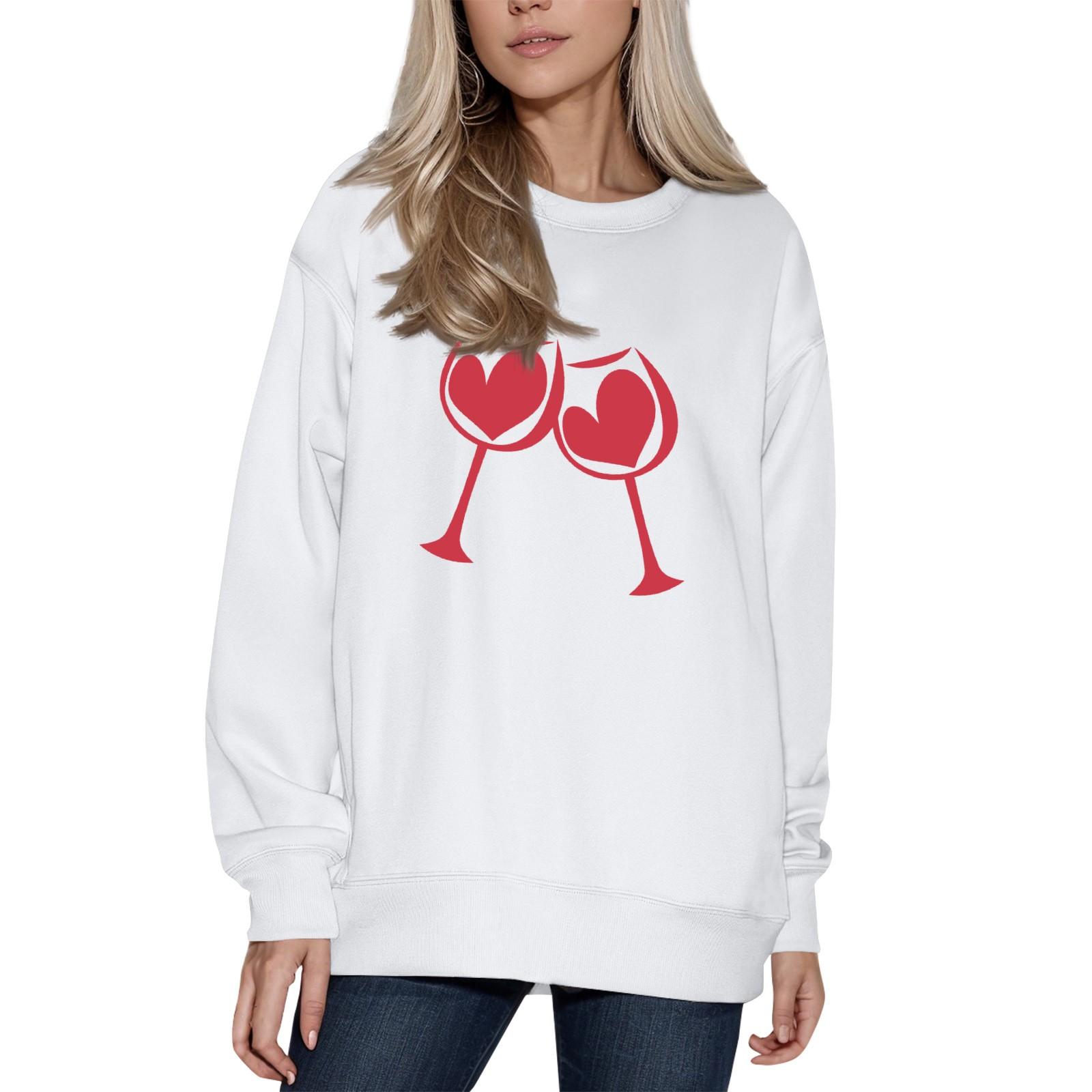 

Жіночий модний светр з принтом, з довгим рукавом та круглим вирізом S білий