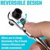 1/4 Fast Rotatable Mini Ratchet Wrench 2 In 1 Dual Head Tool Repair Home Quick /Flat Handle DIY Teeth Hand Tool Spanner Rou V5R0