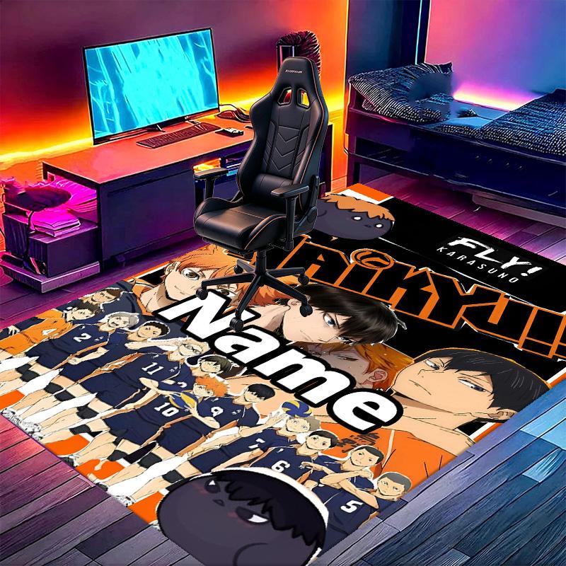 Custom Name Personalized Haikyu Print Carpet, Versatile Home Decor Rug, for Playroom, Apartment, Balcony, Entryway, Hallway Gift