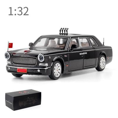 1/32 HONGQI L5 Parade 70th Anniversary Car Model Toy Simulation Luxury Sound and Light Pull Back Collection Vehicle Gifts for Kids