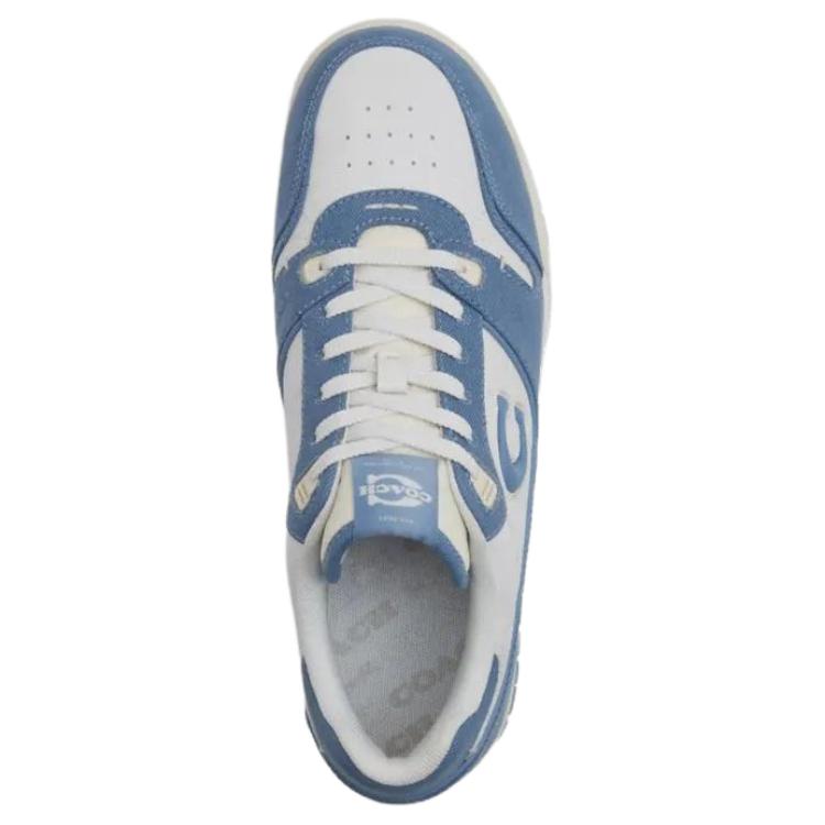 Coach Soho Fabric Leather Round Toe Lace-Up Low-Top Sneakers Men Sneakers Blue CBN96-Y0O