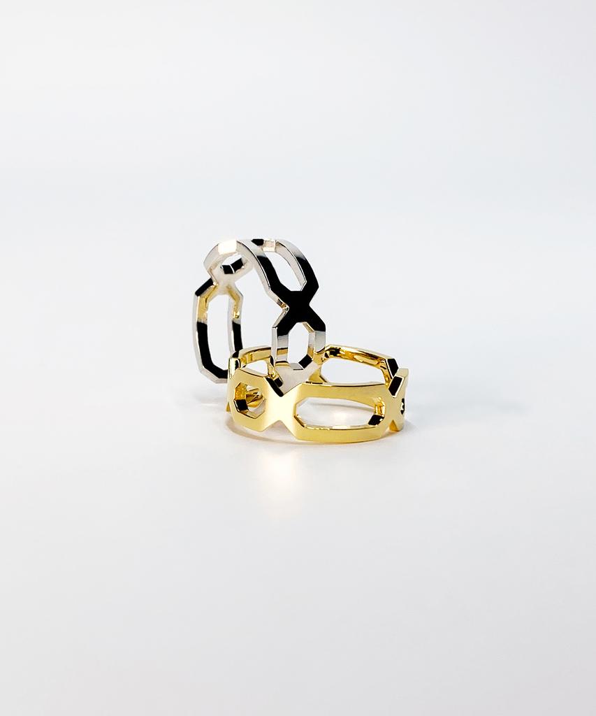 Kudos Interlocking Triple Octagon Ring (Thin Ver.)