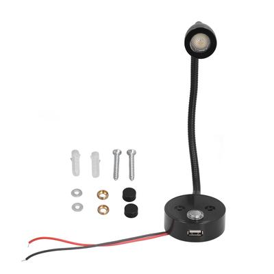 RV Innenraum Leselampen Nachttisch Leselampe 10‑30v Dimmbar Einstellbar Wohnwagenleuchte für Auto RV Boot Wohnmobil Schwarz