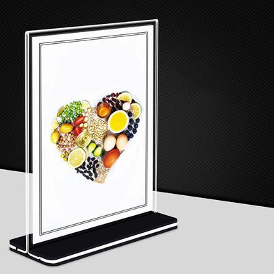Suporte de Mesa para Exibição de Menu Catálogo de Vinhos em Painel Acrílico Vertical Dupla Face Porta-Cartão de Mesa Transparente A4 A5 A6