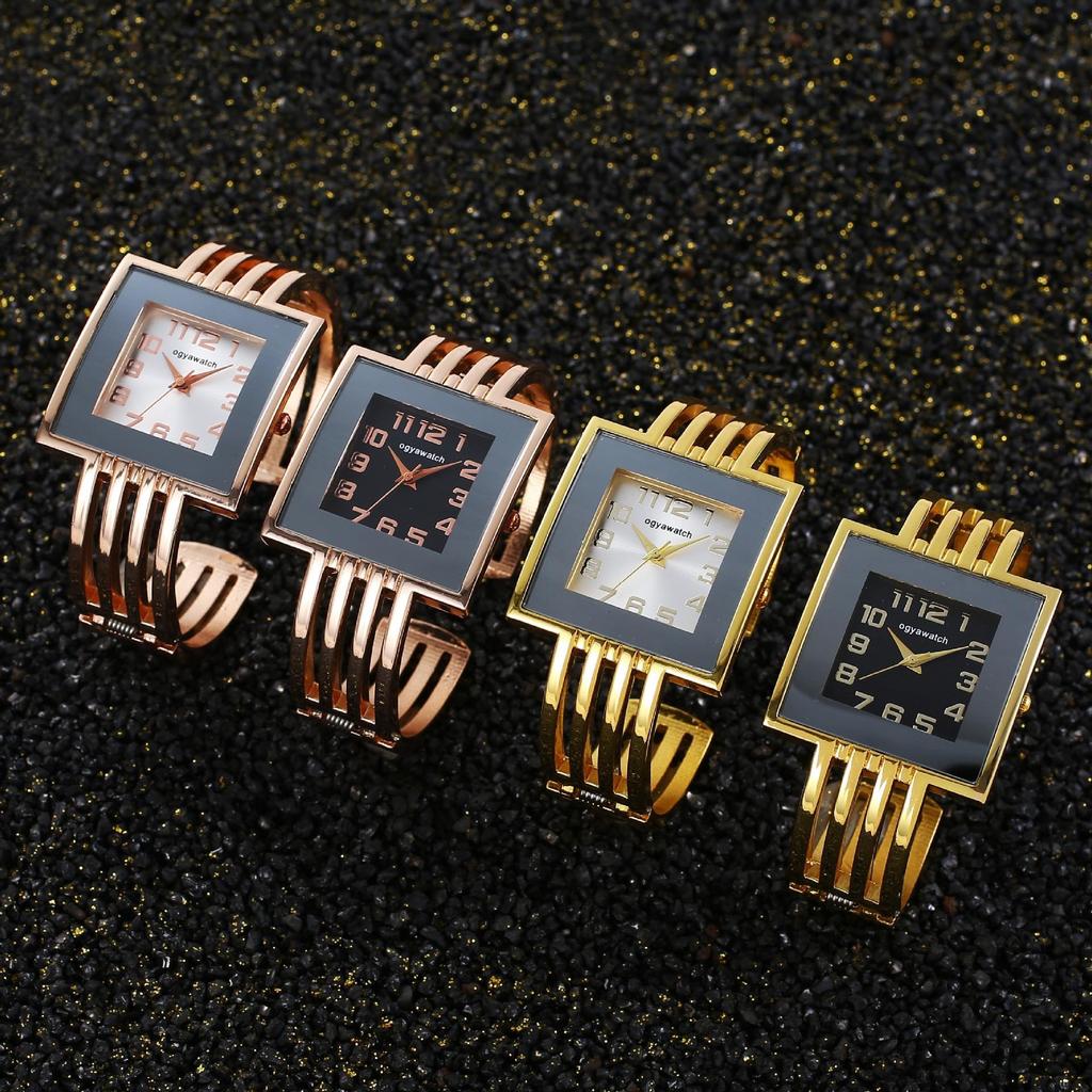 New Fashionable Women's Bangle Watch Ladies' Square Watch Stainless Steel Watch Women Quartz Watches
