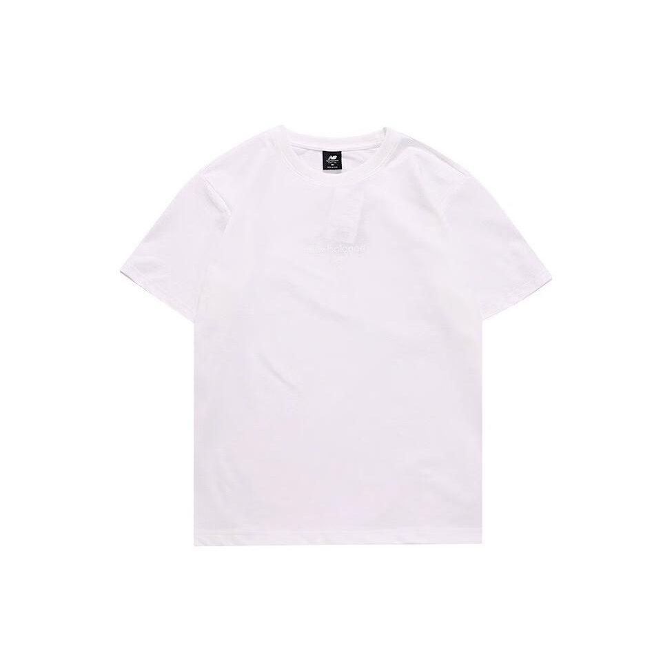 New Balance T Shirts Unisex White Crew Neck Moderate Straight Fit AMT31546-WT