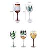 Hand-Painted Christmas Tree Snowman Glass Goblet Red Wine Glass Coffee Cups Christmas Theme Pattern Home Glass Cup Xmas Gifts