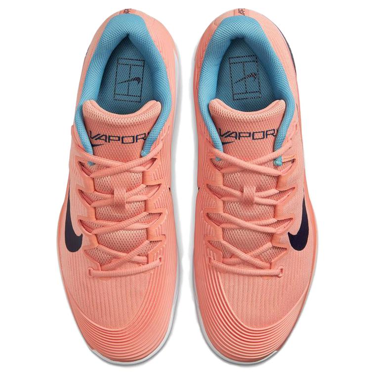 Nike Court Air Zoom Vapor 12 HC Apricot Agate Obsidian Men Sneakers Orange White Denim-Turquoise FV5552-800