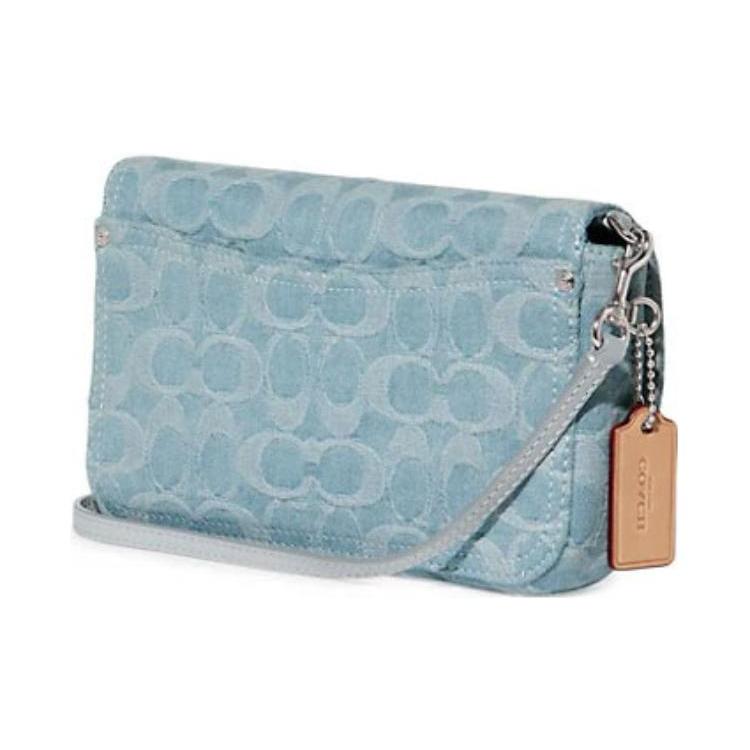 Coach Hayden Denim Refined Calfskin Crossbody Bags Small Women's Blue (Unisex) Crossbody Bags CK372 LHPBU