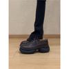 Height increase 6cm British style round head deep mouth lace-up small leather shoes retro commuter sports style thick sole