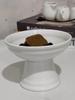 Pure White Ceramic Multi-Level Pastry and Sushi Plate with Tall Legs