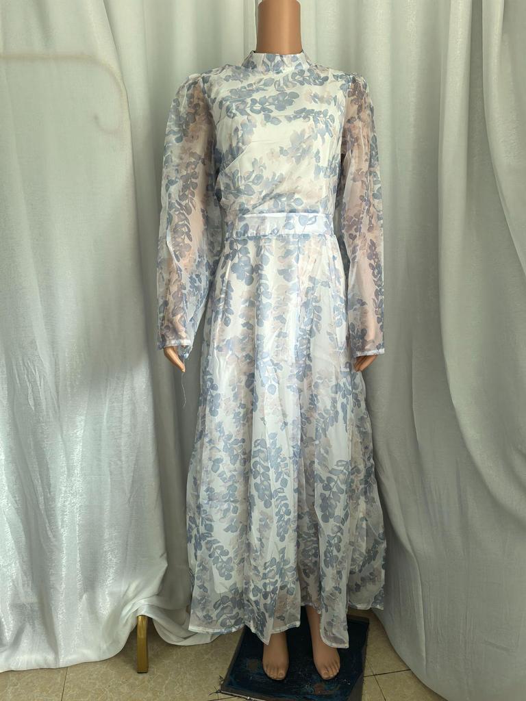 2024 Elegant French Slimming Dress with Flared Sleeves & Waist Tie for Women