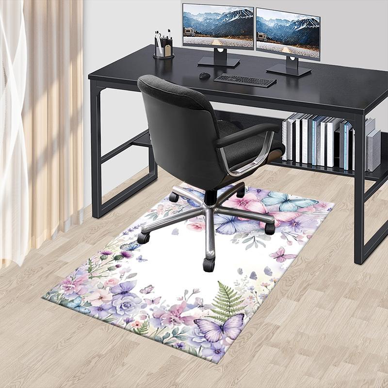 1PC Butterflies Flowers Non-Slip Floor carpet, Office, family, bedroom, Studio - Large Area Rug, Vibrant Colors, Longlasting Material-X443