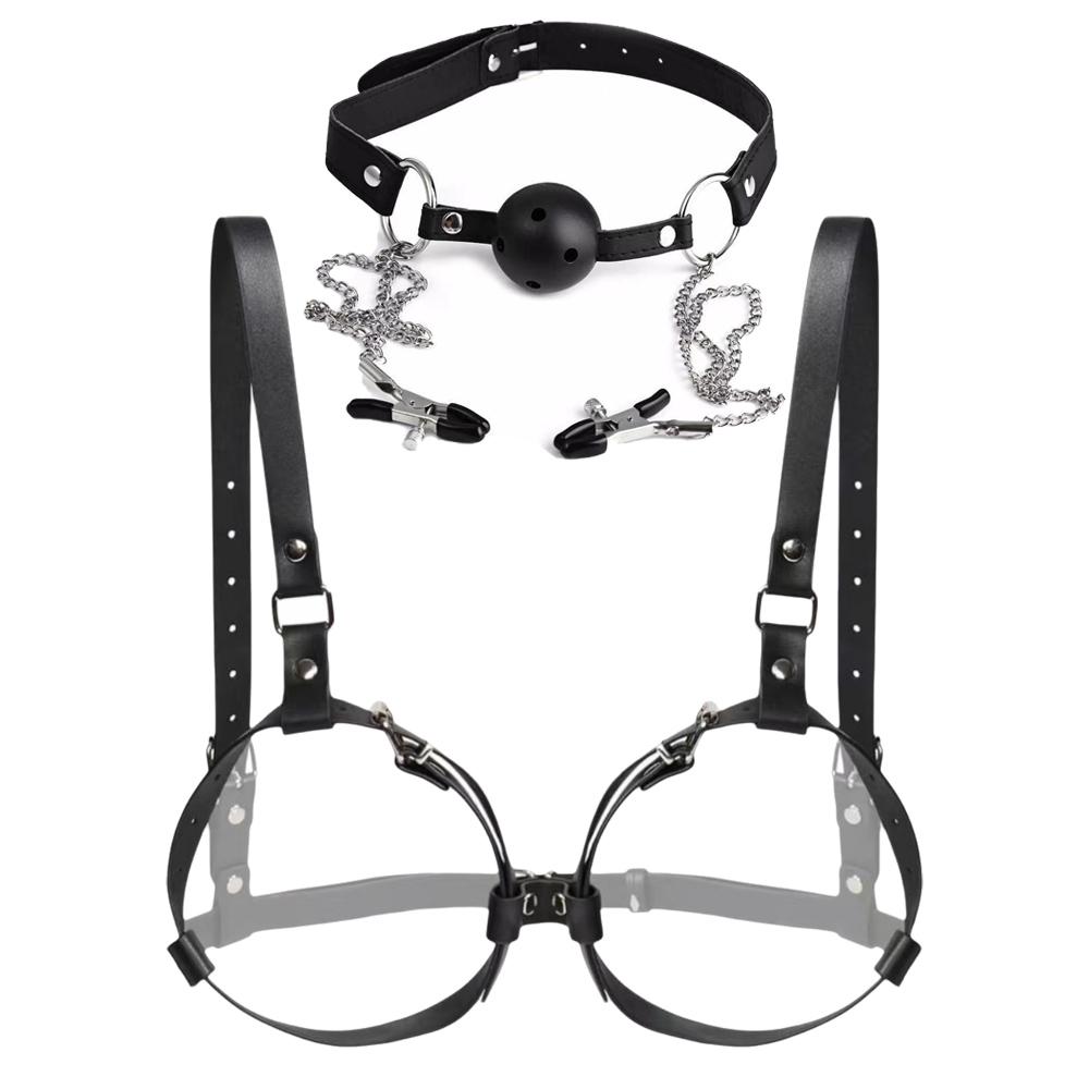 Breast Bondage Harness Sex Toys B to D Cup Leather Fetish Sexy Chest Restraints Punk Gothic For Women SM Bra Belts Straps