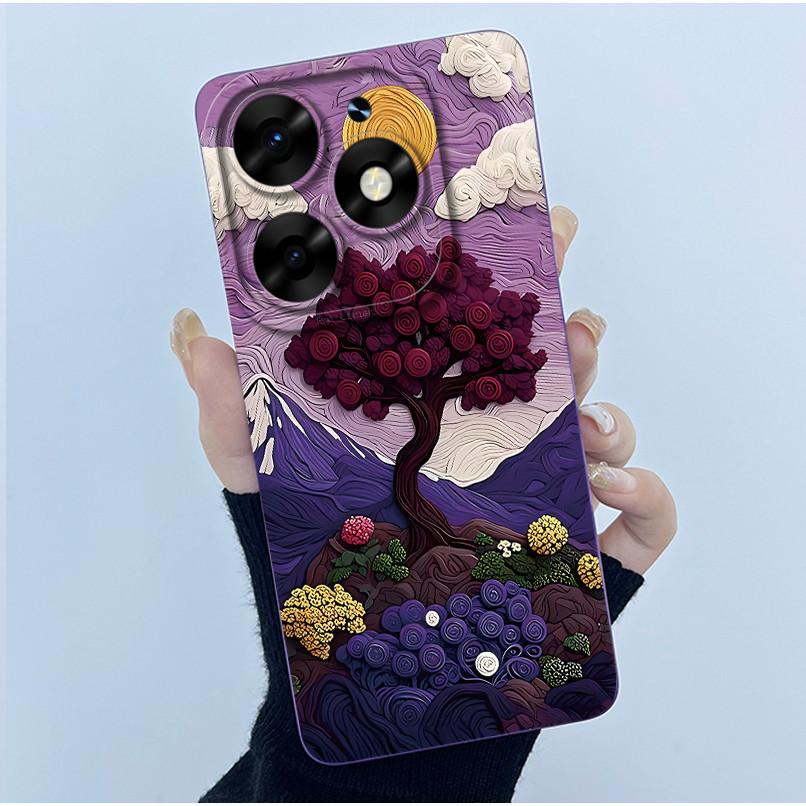 For itel S23 Plus Phone Case S681LN Cover Fashion Simplicity Oil Painting Floral Soft Liquid Silicone Shell For itel S23+ Fundas