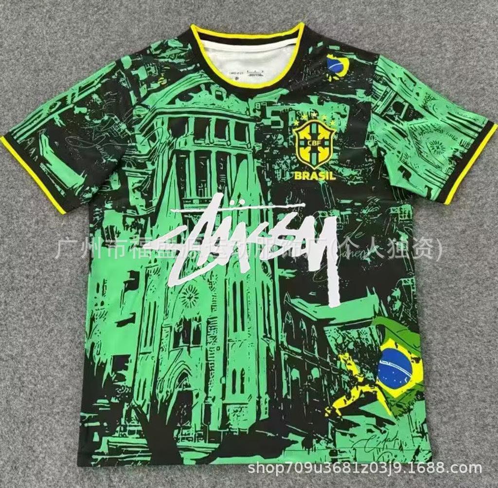 Retro Jersey Brazil Argentina Germany England Portugal Spain Signature Short Sleeved Football