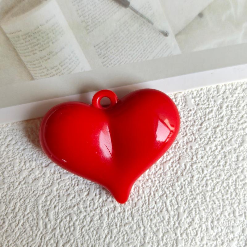 Acrylic Heart Pendant & Bead Set for DIY Charm Necklaces, Phone Chains & Accessories