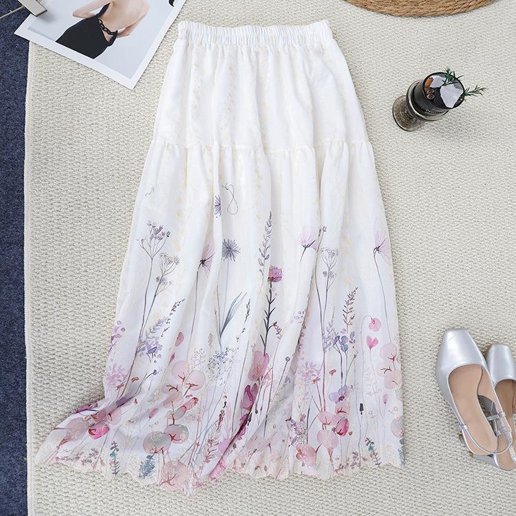 Fei Yuan Women's Ethnic Printed A-line Skirt - Autumn/Winter Artistic Fashion
