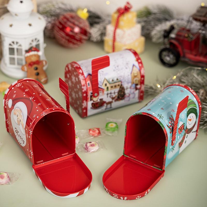 Tinplate Box Mailbox Christmas Decoration Supplies Christmas Gift Candy Box Ornaments